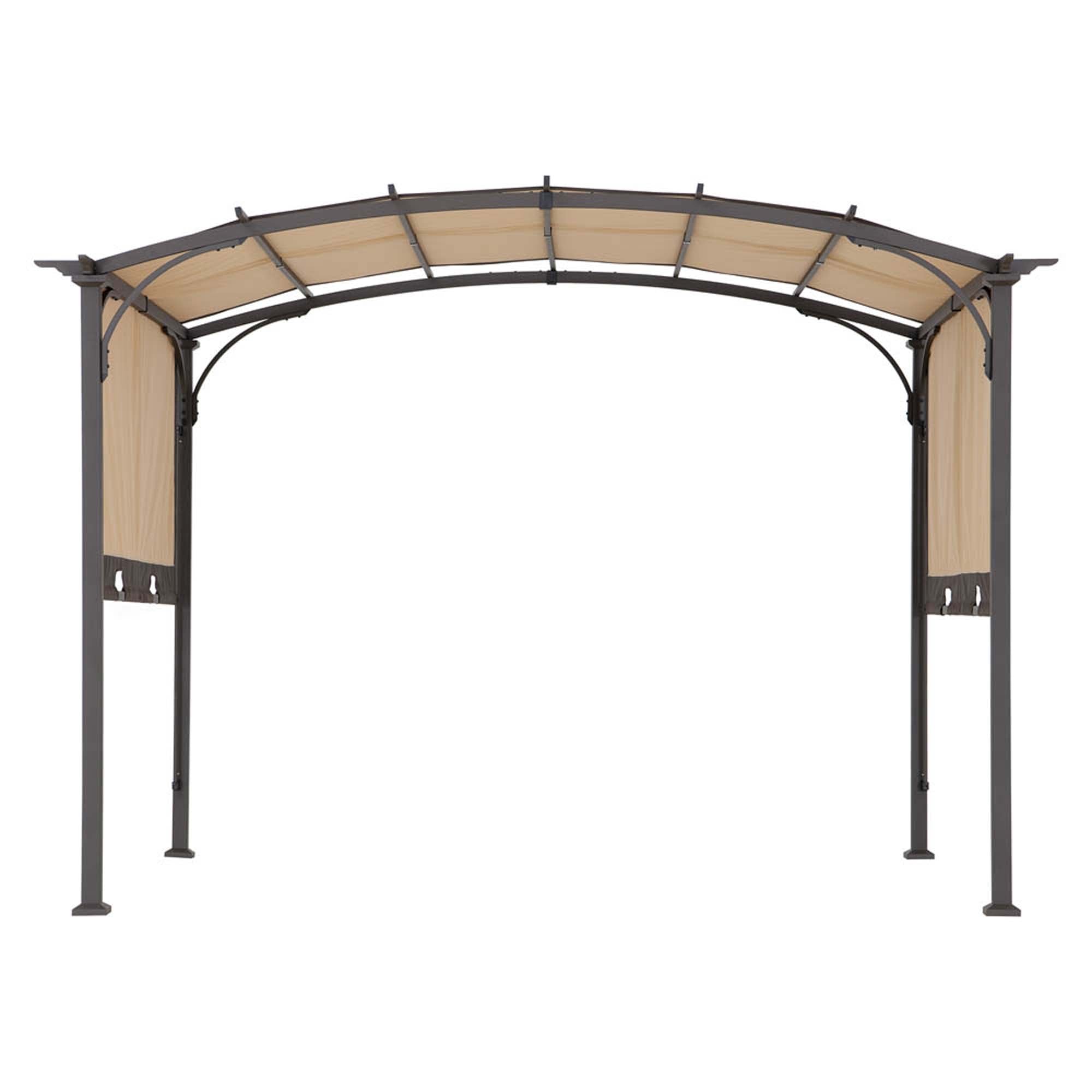 SUNJOY 9.5x11 Metal Arched Pergola Kits with Adjustable Canopy Roof.