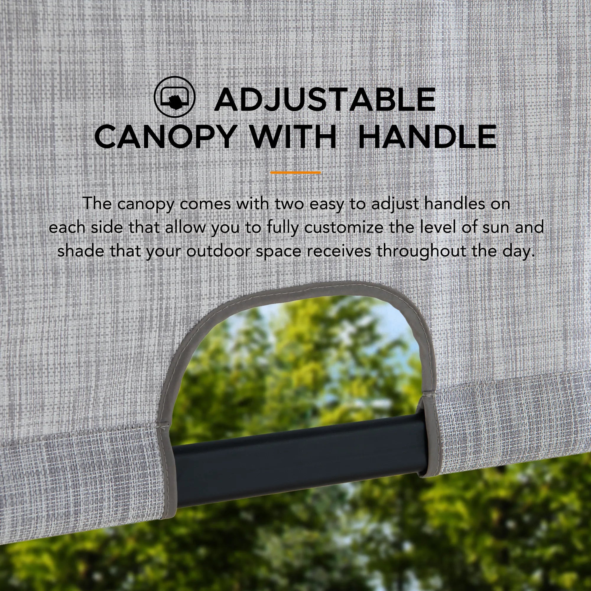 SUNJOY 9x9 Matte Black Steel Frame Pergola with Adjustable Canopy Roof - Light Gray