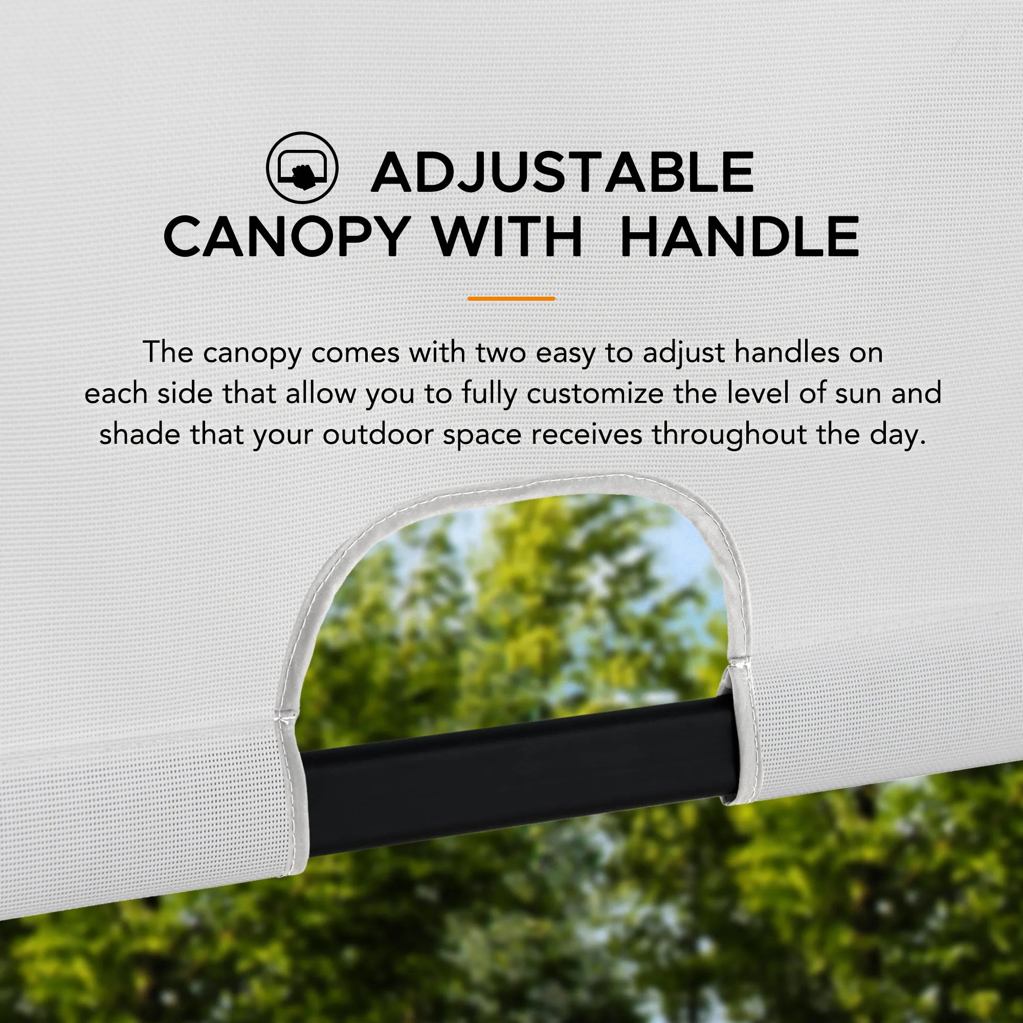 SUNJOY 9x9 Matte Black Steel Frame Pergola with Adjustable Canopy Roof - White