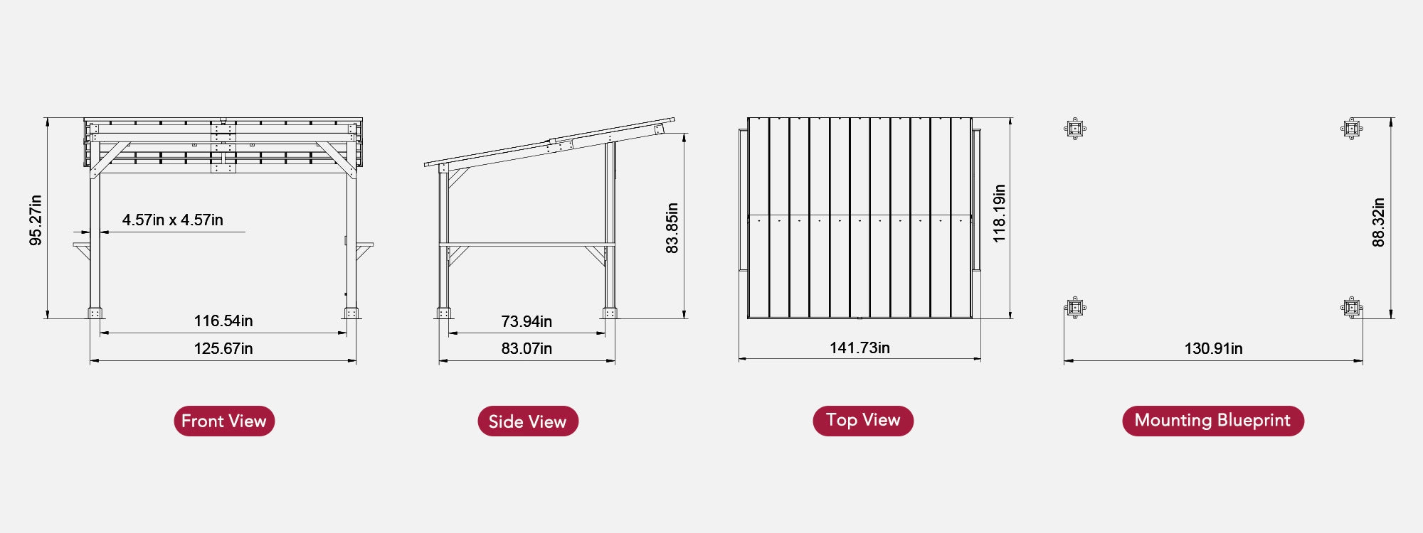 SUNJOY 10x12 Cedar Gazebo Pergola with Bar Shelves and Power Port