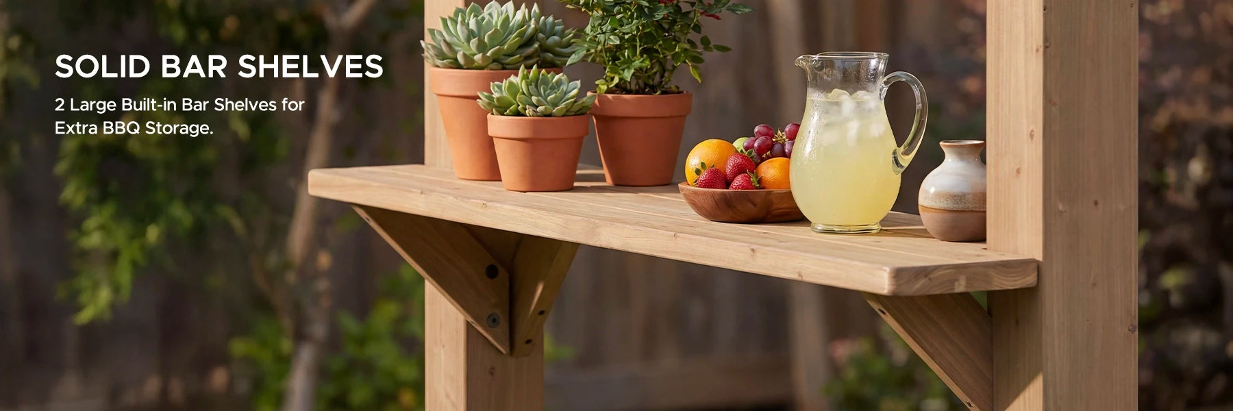 SUNJOY 10x12 Cedar Gazebo Pergola with Bar Shelves and Power Port