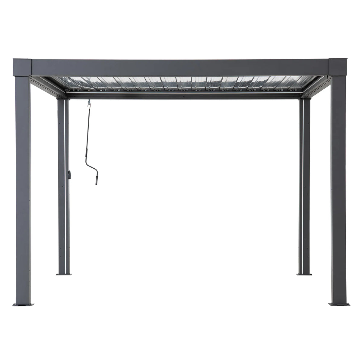 MATTERHORN Solar Illuminated Louvered Pergola Integrated Drainage 3.06m x 3.06m Anthracite