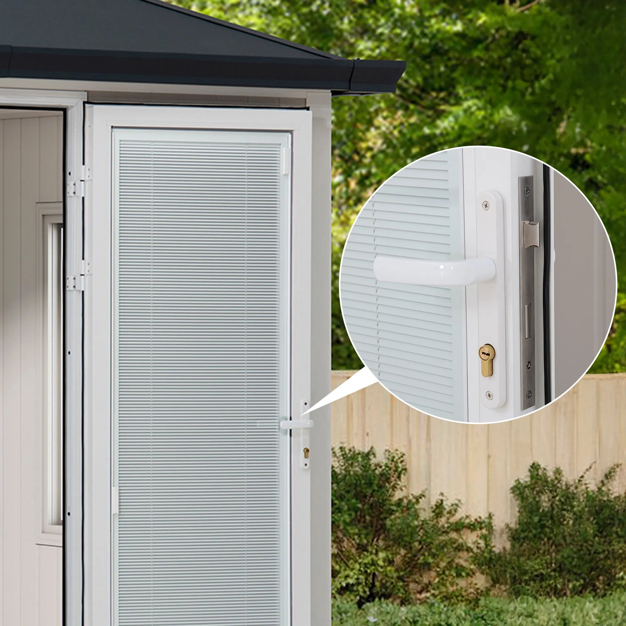 Esquire Beyond Shed Outdoor Room, 10x12.5 - Tan / Gray