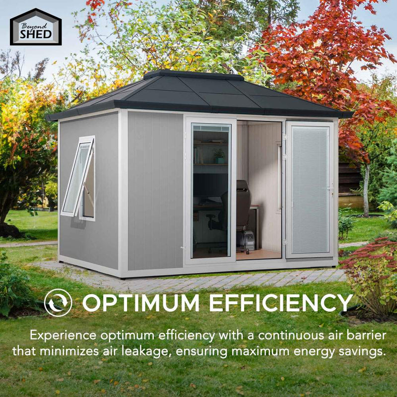 Sunjoy Backyard Office Shed | Outdoor Office Shed | Storage Shed