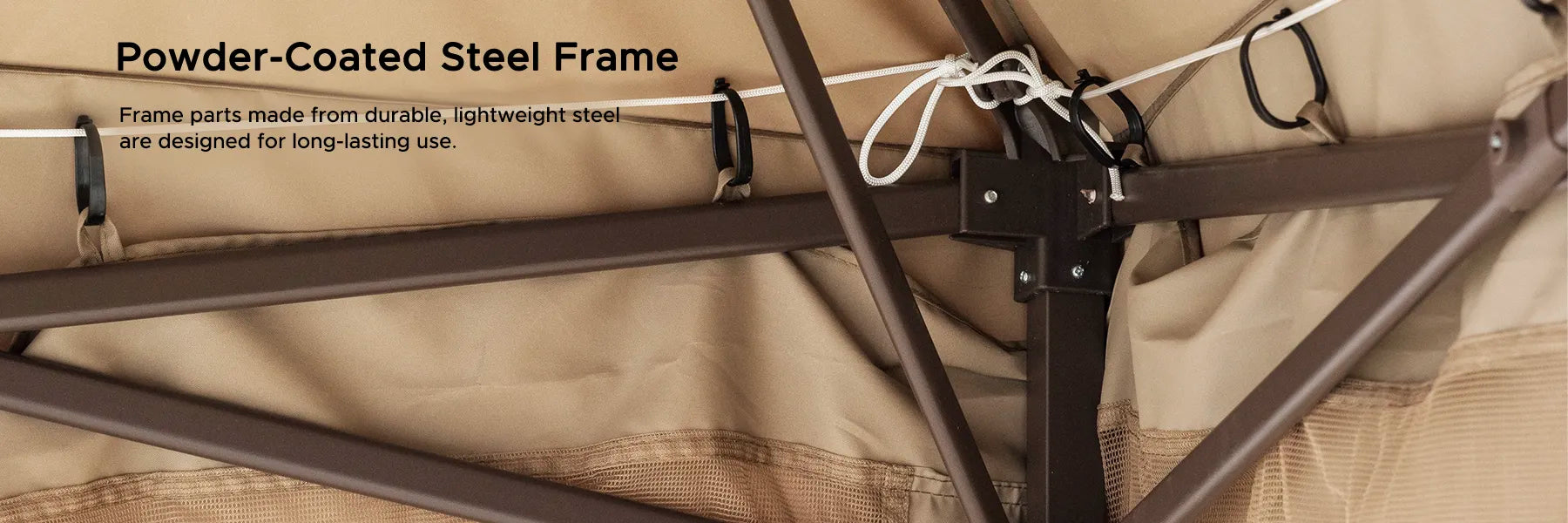 SUNJOY 11x11 Pop Up Gazebo Tent with Netting and Carry Bag - Khaki