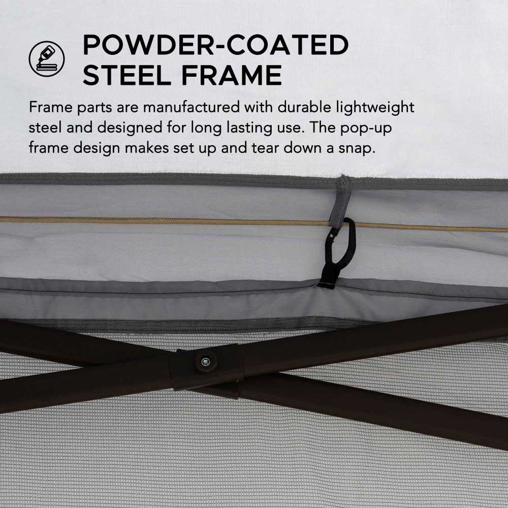 SUNJOY 11x11 Pop Up Portable Gazebo with Solar LED Lights and Netting.