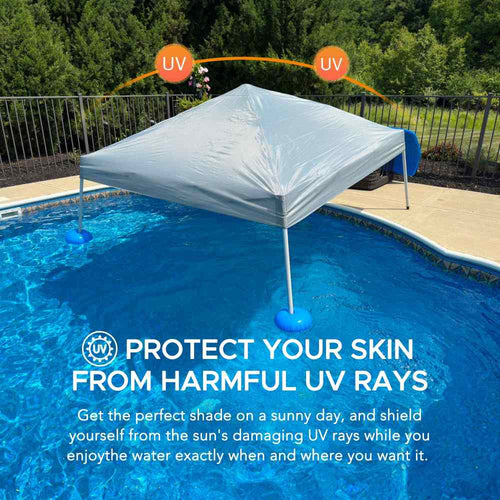 10x10 Gazebo Floating Pool Canopy for Instant Shade - SUNJOY