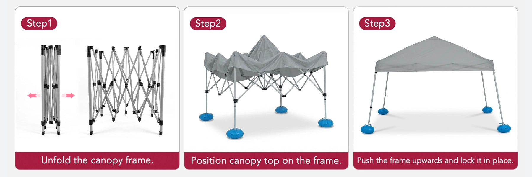 SUNJOY 10x10 Floating Pool Gazebo with PVC Floats and Carry Bag - Gray
