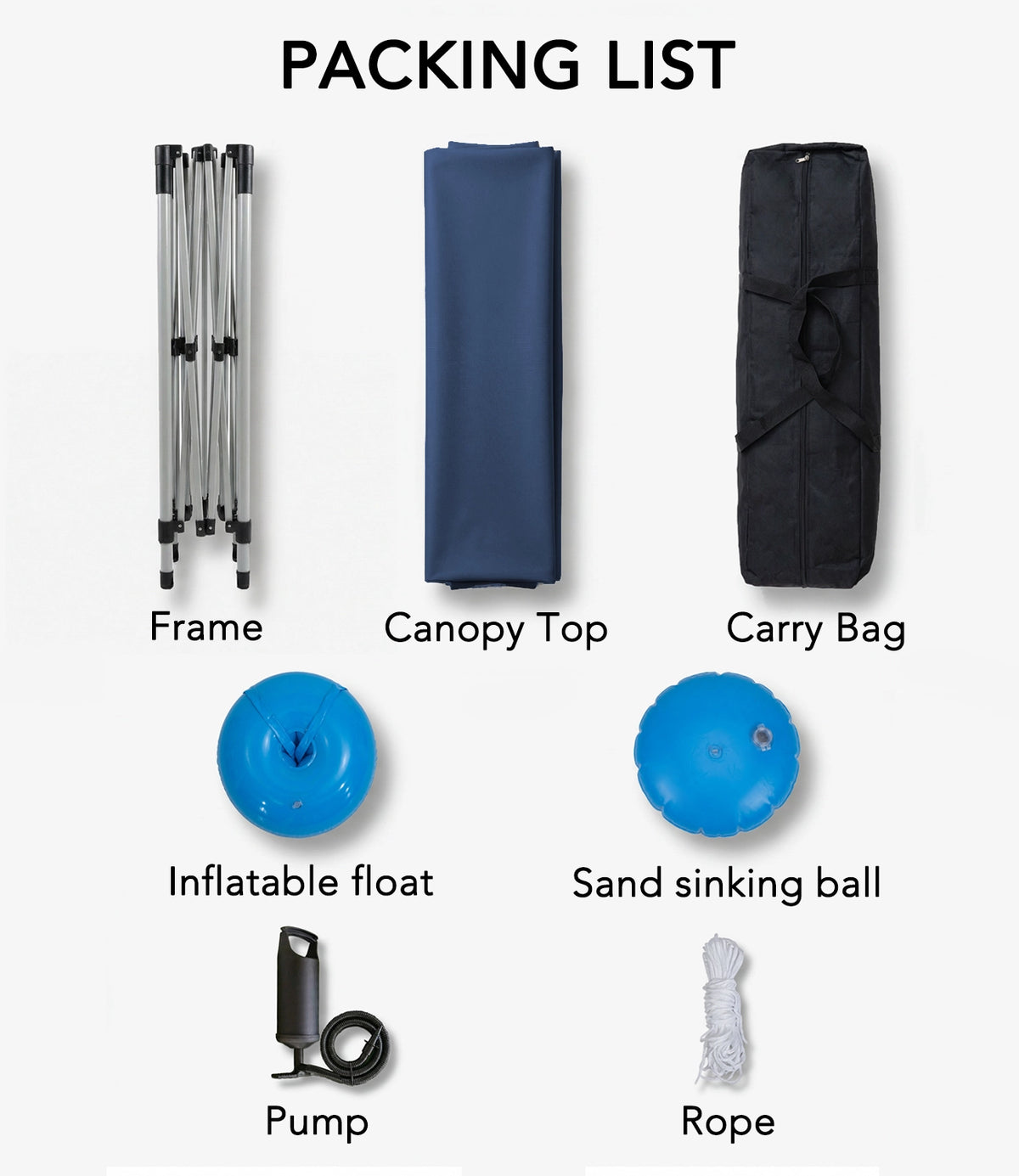SUNJOY 10x10 Floating Pool Gazebo with PVC Floats and Carry Bag - Navy