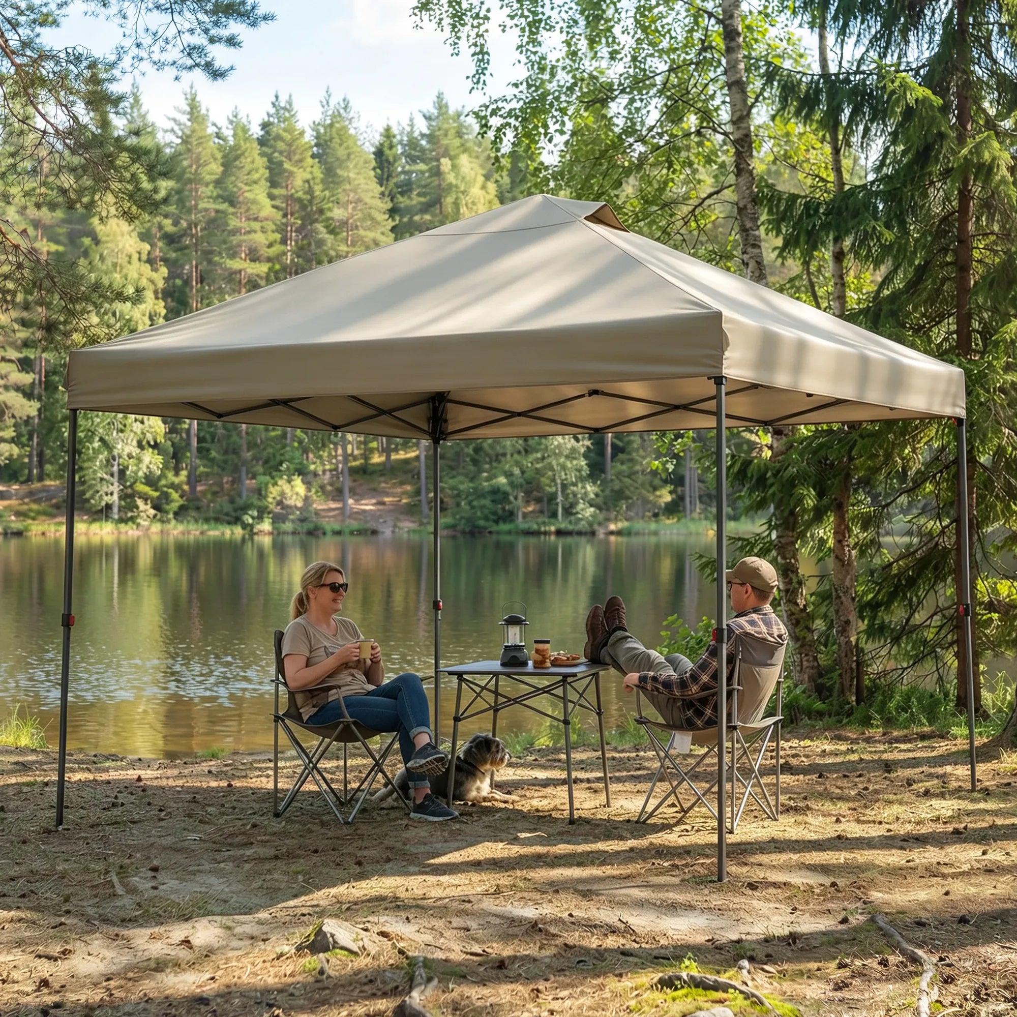 Solis Glow Instant Gazebo, 10×10 - Slate Gray