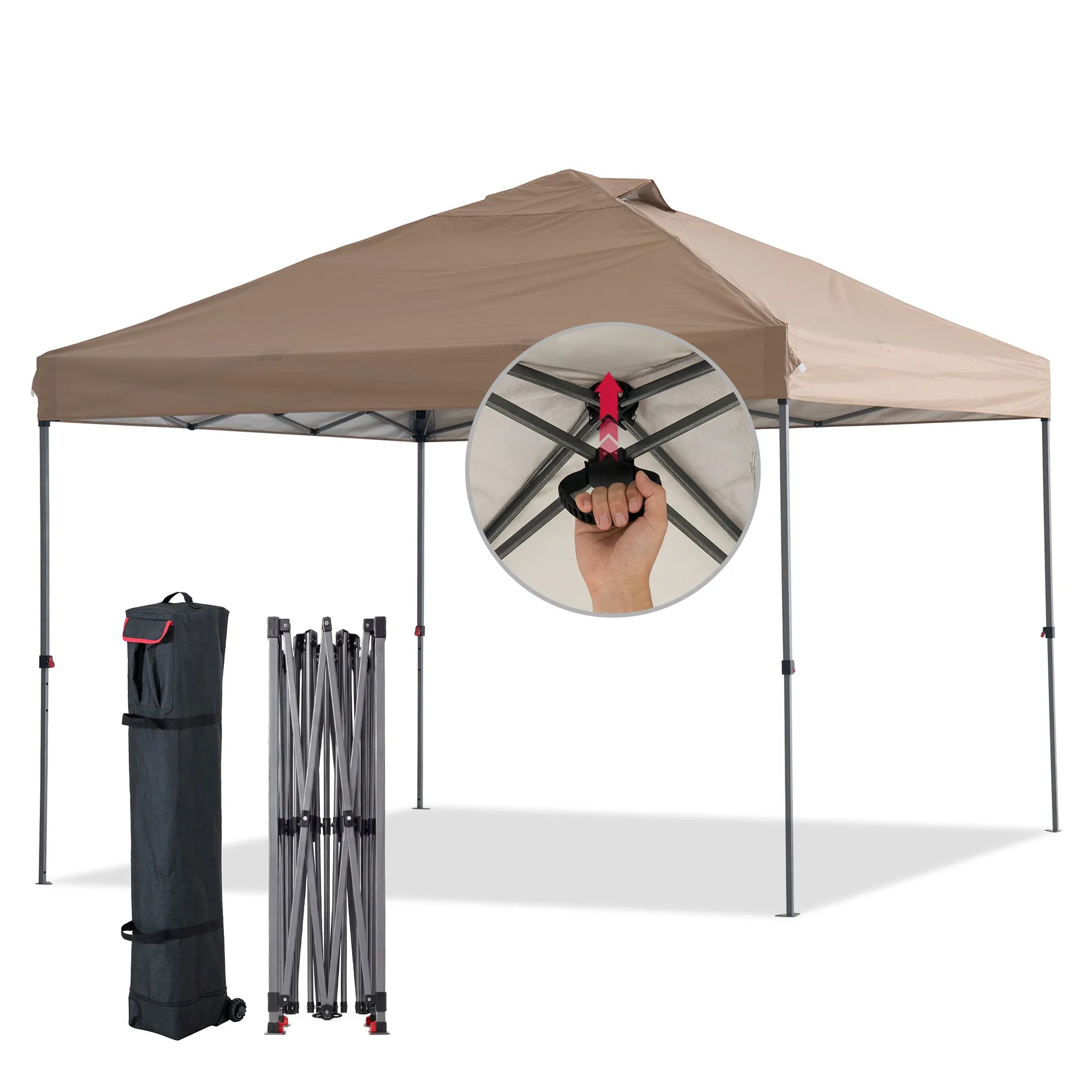 Solis Glow Instant Gazebo, 10×10 - Desert Taupe