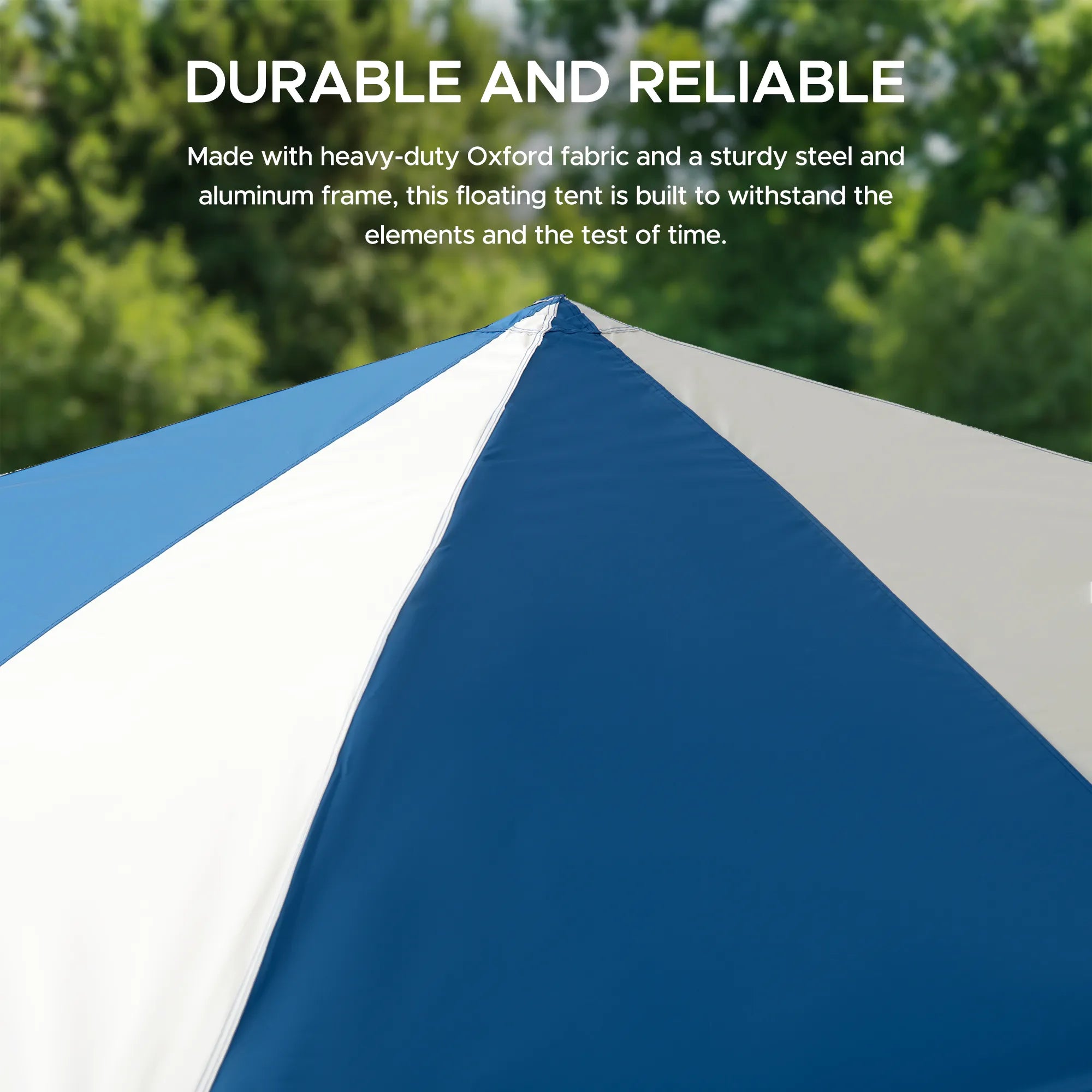 SUNJOY 10x10 Floating Pool Gazebo with PVC Floats and Carry Bag - Gray & Navy