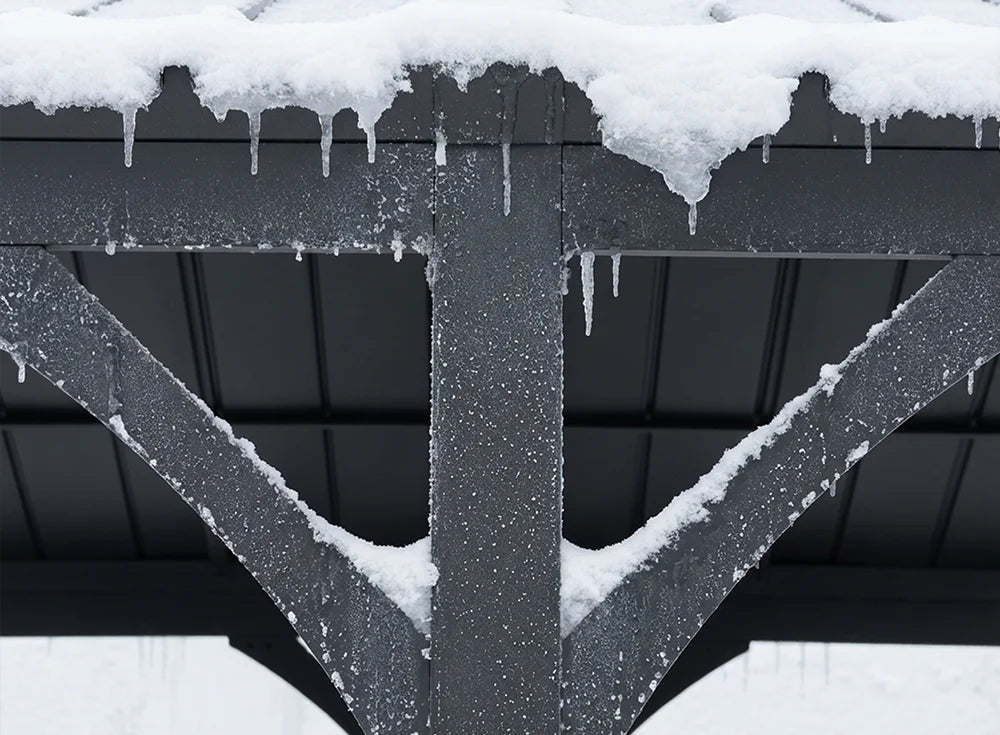 SUNJOY 20x14 Steel Carport Sturdy Gazebo with 2 Ceiling Hooks