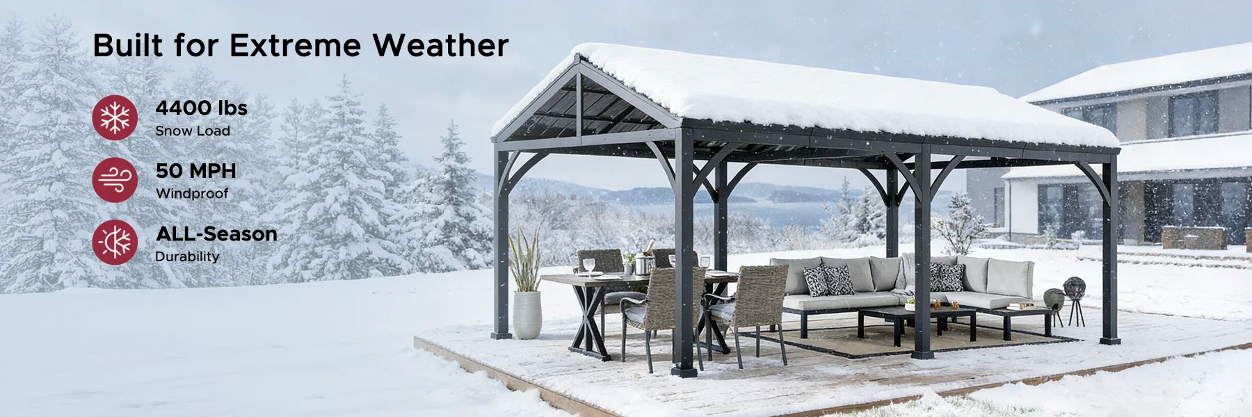 SUNJOY 20x14 Steel Carport Sturdy Gazebo with 2 Ceiling Hooks