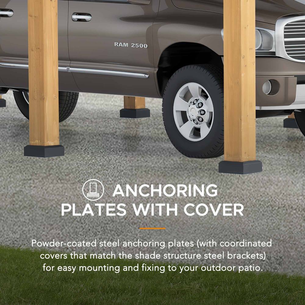 SUNJOY 11x20 Wood Carport Gazebo Kits with Ceiling Hooks.