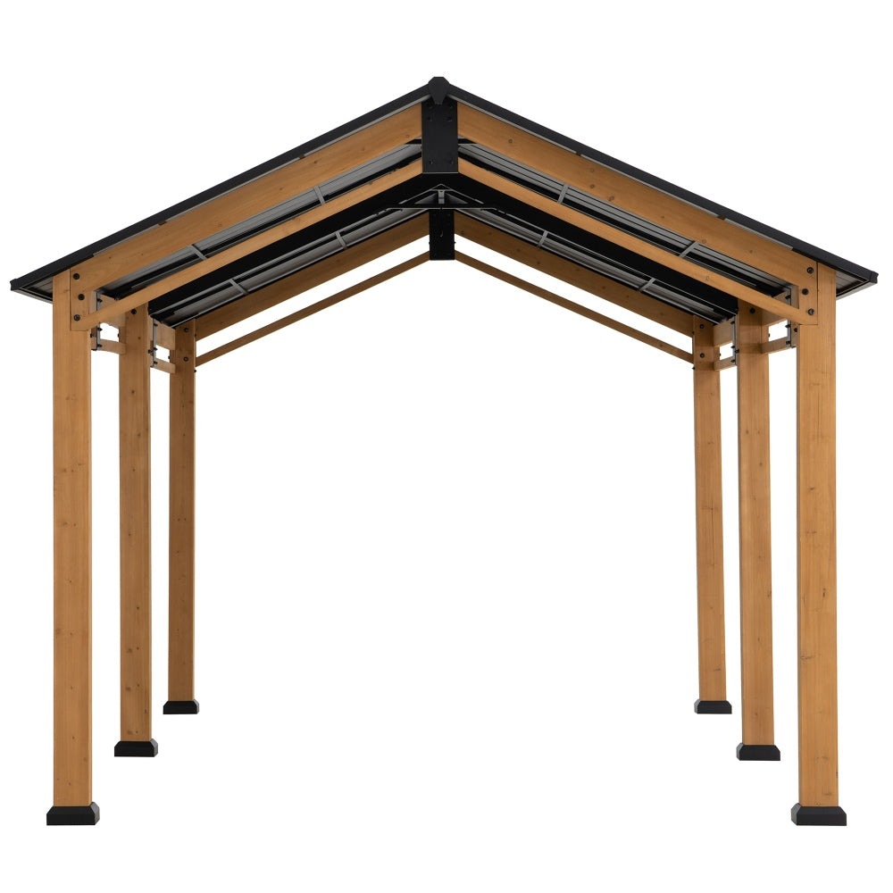 SUNJOY 11x20 Wood Carport Gazebo Kits with Ceiling Hooks