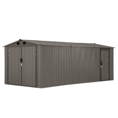 SUNJOY 10’ x 20’ Outdoor Storage Sheds, Metal Outdoor Shed Storage with Lockable Doors