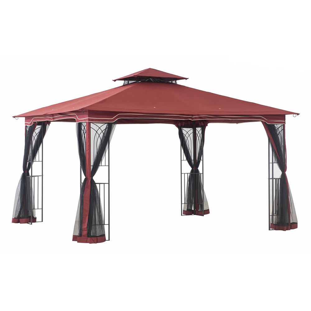 Sunjoy Maroon Replacement Canopy For Regency Gazebo w/Maroon canopy (10X12 Ft) A101004105 Sold At OSJ.