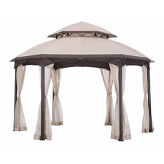 Sunjoy Beige Replacement Canopy For Privacy Hexagon Gazebo (12X12 Ft) L-GZ793PST-F Sold At Wal-Mart CA