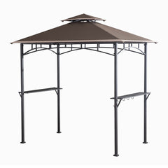 Sunjoy Light Brown+Khaki Replacement Canopy For Grill Gazebo With Led Lights (5X8 Ft) L-GG001PST-H Sold At Menards.