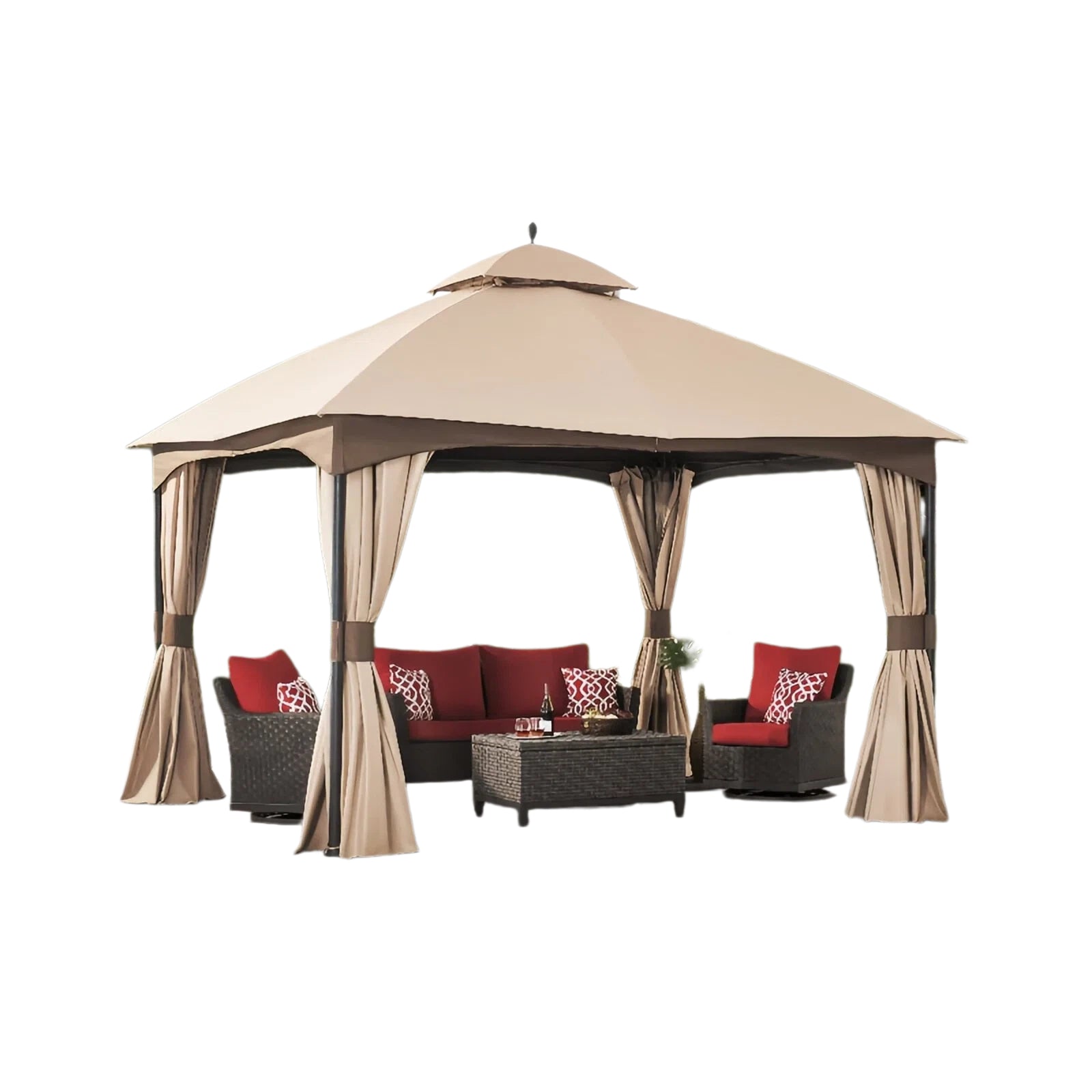 Sesame+Light Brown Replacement Canopy For Turnberry 10*12 Gazebo (10x12 FT) L-GZ933PCO-L Sold At Home Depot