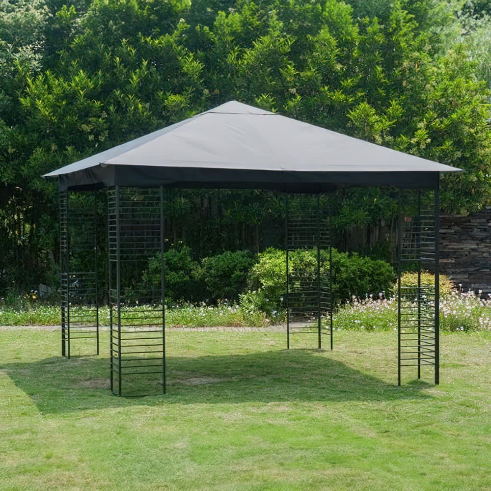 Sunjoy Dark Gray+Black Replacement Canopy For Lakeside One-Tiered Softtop Gazebo (10x10 FT) L-GZ1278PST Sold At Canadiantire.