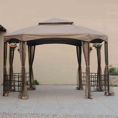 Sunjoy Khaki Replacement Canopy For Sienna Gazebo (10X12 Ft) L-GZ240PST-A Sold At BigLots