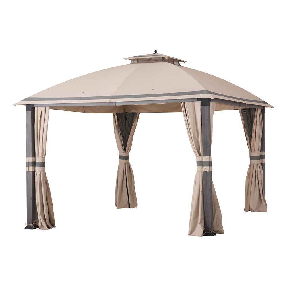 Sunjoy Beige+Dark Grey Replacement Canopy For Asheville Soft Top Gazebo (10x12 FT) A101007604 Sold At Big Lots.