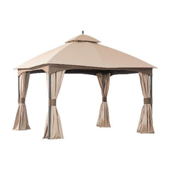 Sunjoy Sesame+Light Brown Replacement Canopy For Turnberry Domed Soft Top Gazebo (10X12 Ft) A101004500 Sold At Home Depot.