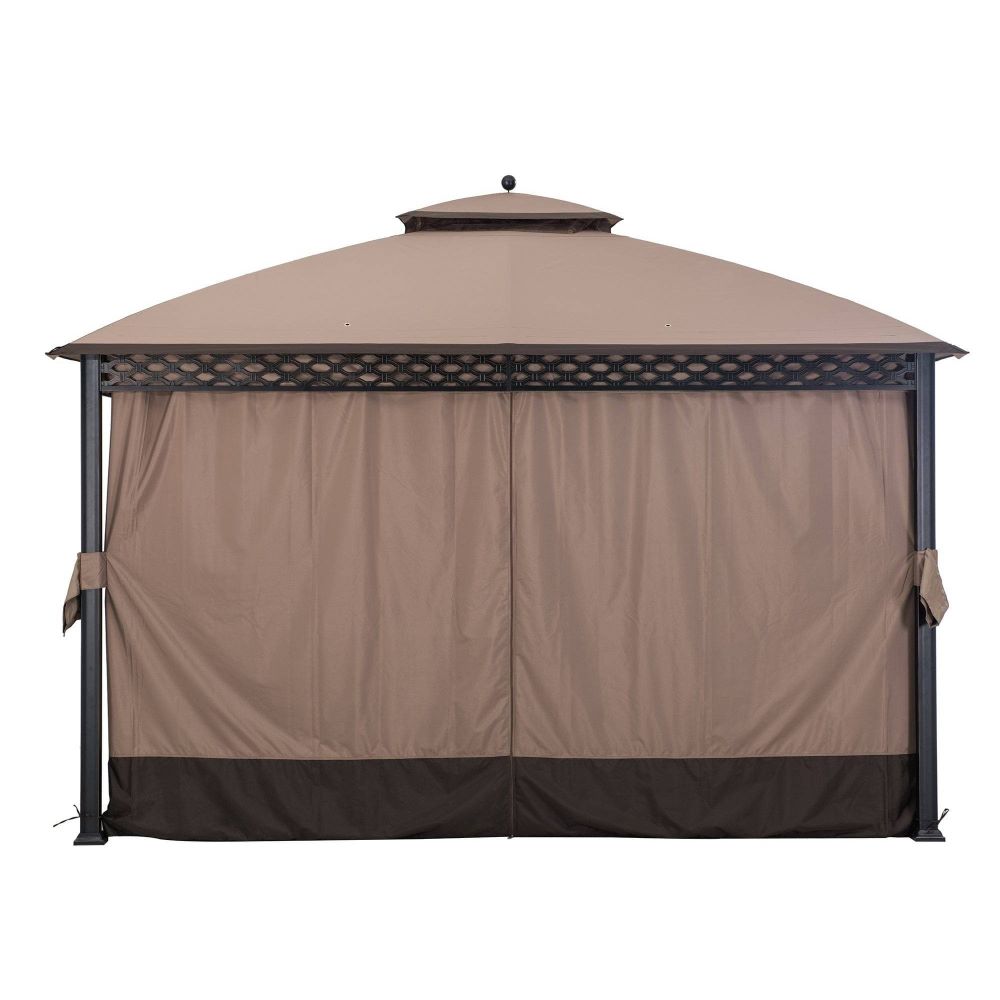 Sunjoy Khaki Replacement Curtain For Windsor Gazebo (10X12 Ft) L-GZ717PST-C Sold At Big Lots.