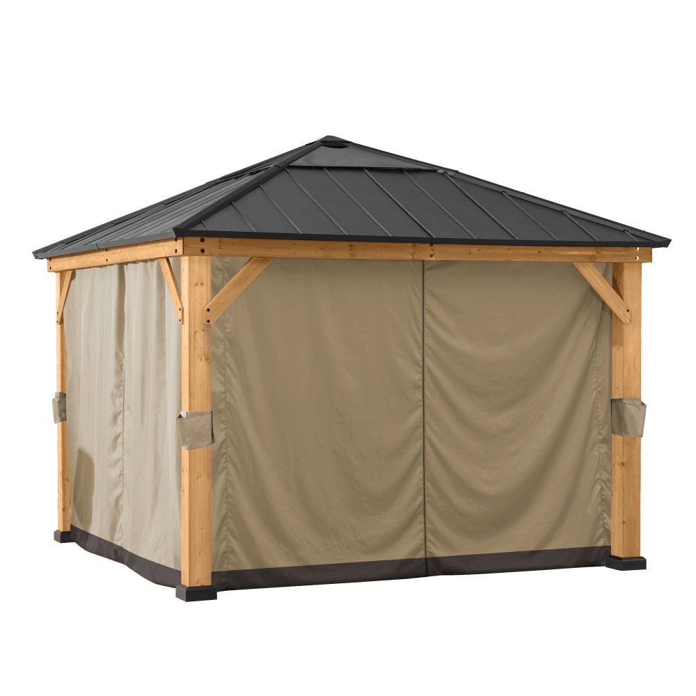 Gazebo Curtains 2.73m x 2.73m Wooden Gazebo