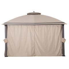 Sunjoy Beige+Dark Grey Replacement Curtain For Asheville Soft Top Gazebo (10x12 FT) A101007604 Sold At Big Lots.