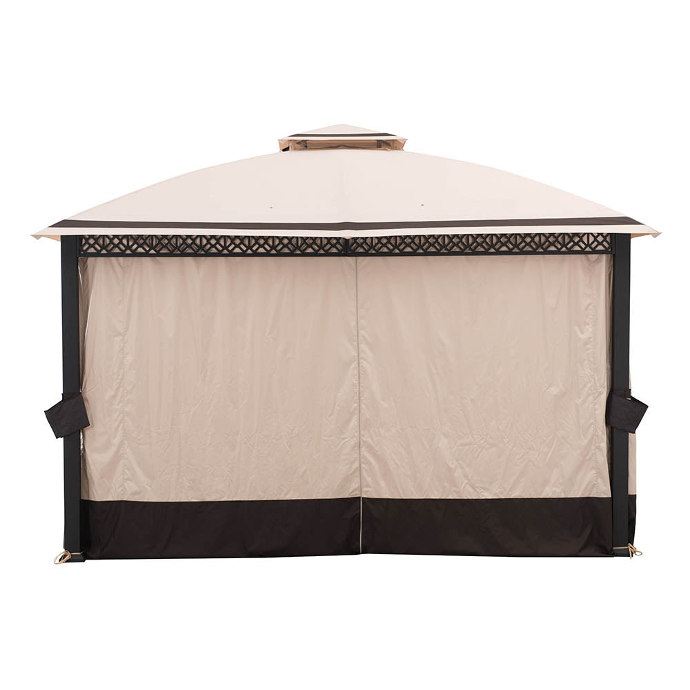 Sunjoy Beige+Dark Brown Replacement Curtain For Clarkson V2 Gazebo (10x12 FT) A101014701 Sold At BJ.