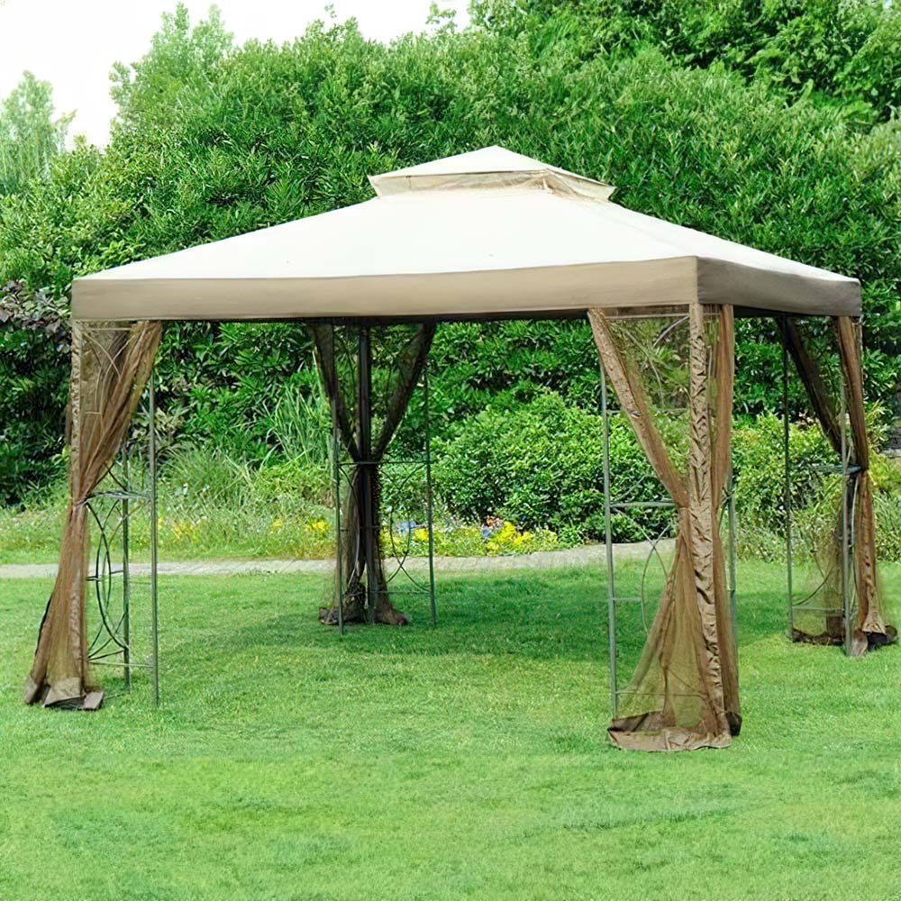 Sunjoy Dark Brown Replacement Mosquito netting For Callaway Gazebo (10X10 Ft) L-GZ813PST Sold At Sears&Kmart.