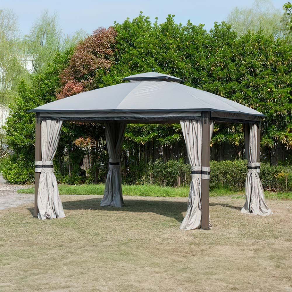 Sunjoy Light Gray Replacement Mosquito Netting For Shadow Creek gazebo (10X12 Ft) L-GZ1140PST-C1 Sold At BigLots.