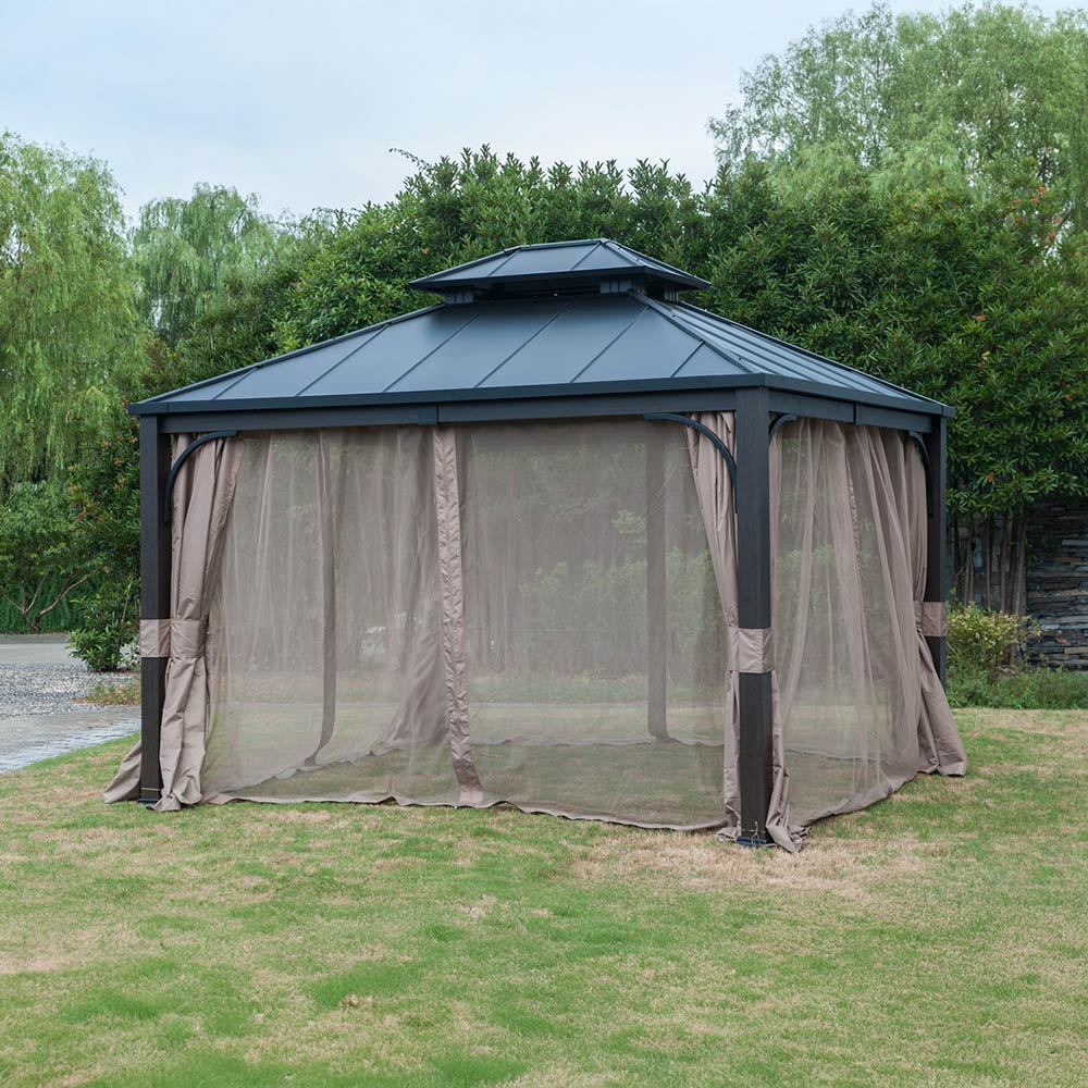 SUNJOY Khaki Replacement Mosquito Netting For Dashley Collection Gazebo (10X12 Ft) L-GZ976PCO-C Sold At Canadian Tire