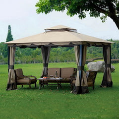 Sunjoy Black+Ginger Snap Replacement Mosquito Netting For Monterey Gazebo (10X12 Ft) L-GZ215PST-4 Sold At BigLots.