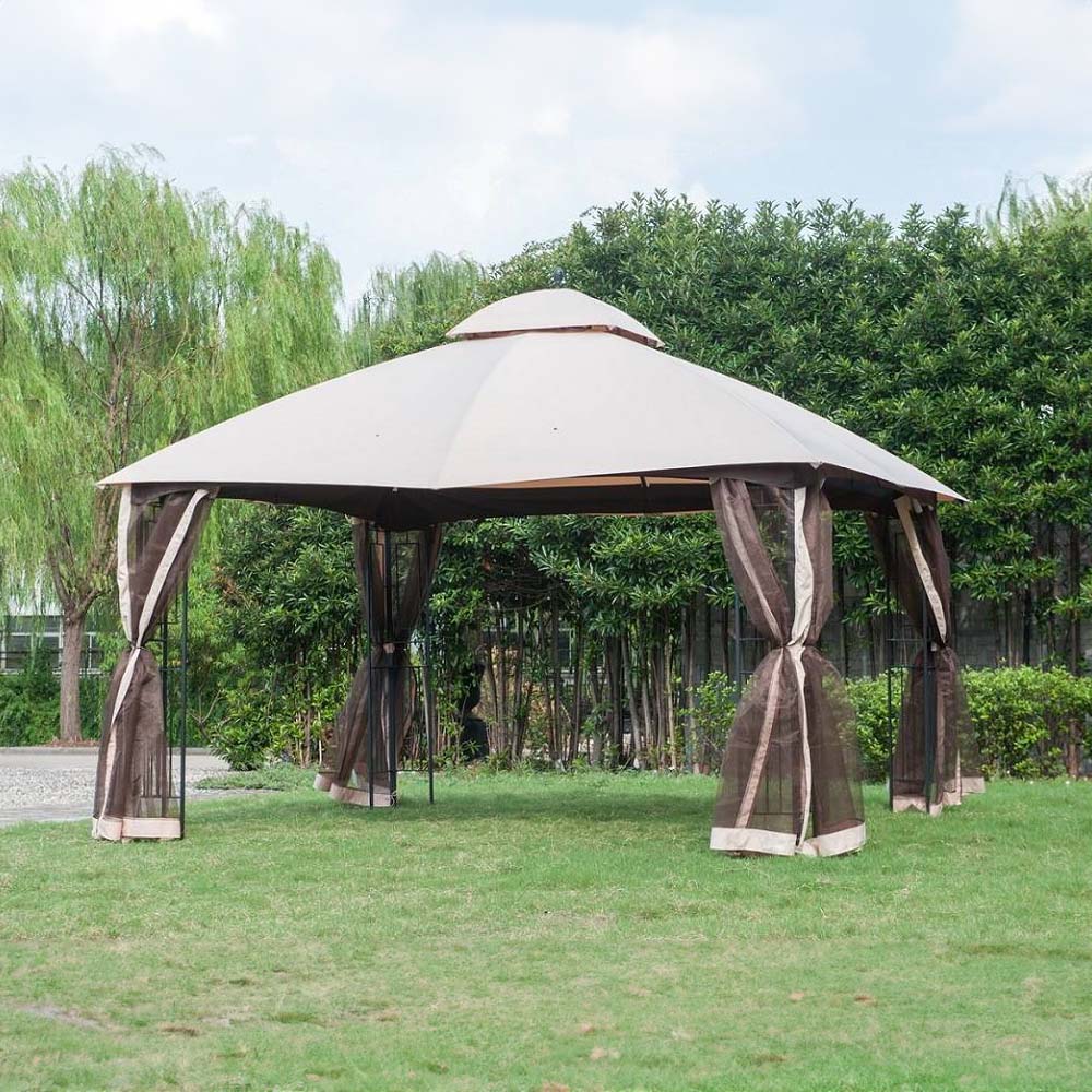 Sunjoy Dark Brown Replacement Mosquito Netting For Royale Gazebo (10X12 Ft) L-GZ798PST-J Sold At OSJ.