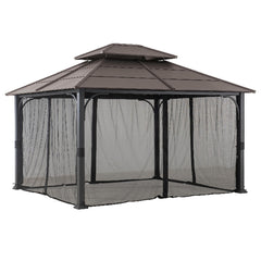 Sunjoy Black Replacement Mosquito Netting For HB-Farrington Hard Top Gazebo (10X12 Ft)  L-GZ669PST-I/L-GZ669PST-M/A102001701/A102001702 Sold At Homedepot.