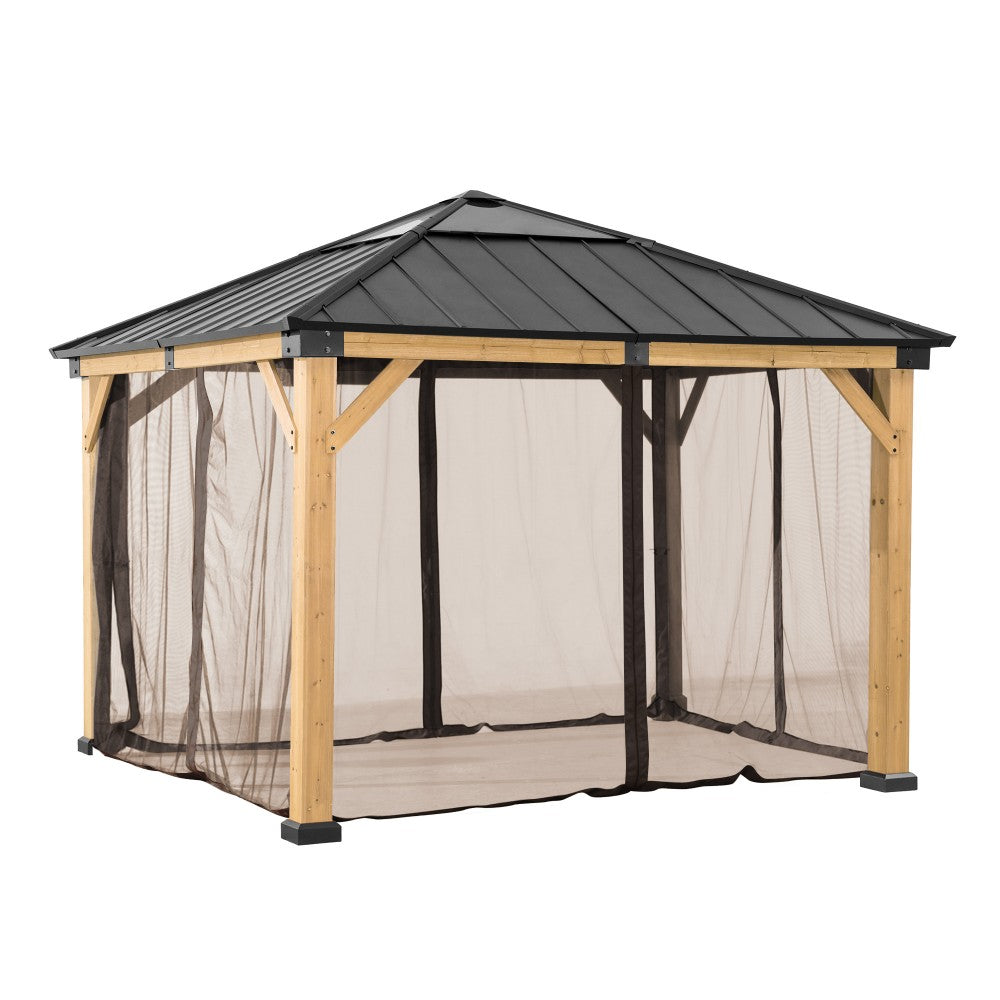 Gazebo Mosquito Netting 2.73m x 2.73m Wooden Gazebo