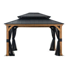 Sunjoy Black Replacement Mosquito Netting For Garwood Hardtop Wood Gazebo (11x13 FT) A102013104/A102013105 Sold At Big Lots US