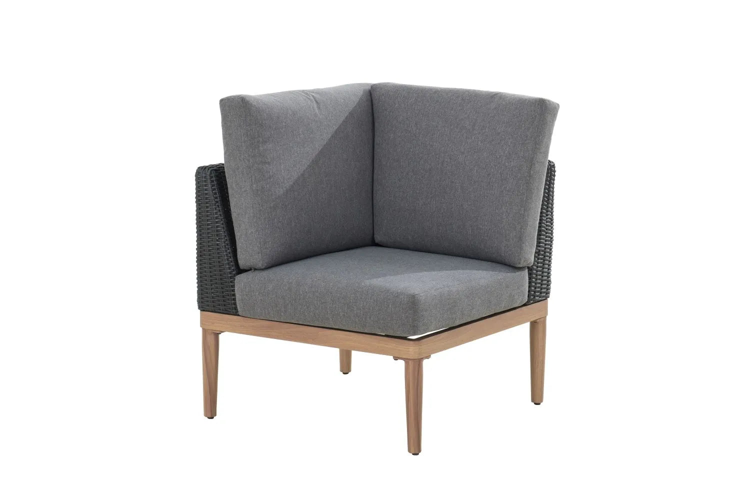 CANVAS Edenvale Aluminum Frame & Wicker Faux Wood Finish Outdoor/Patio Sectional Set, 4-pc