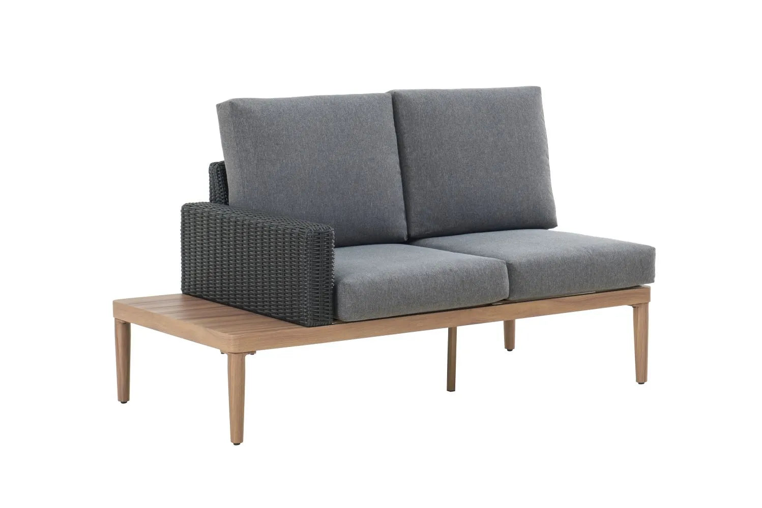 CANVAS Edenvale Aluminum Frame & Wicker Faux Wood Finish Outdoor/Patio Sectional Set, 4-pc