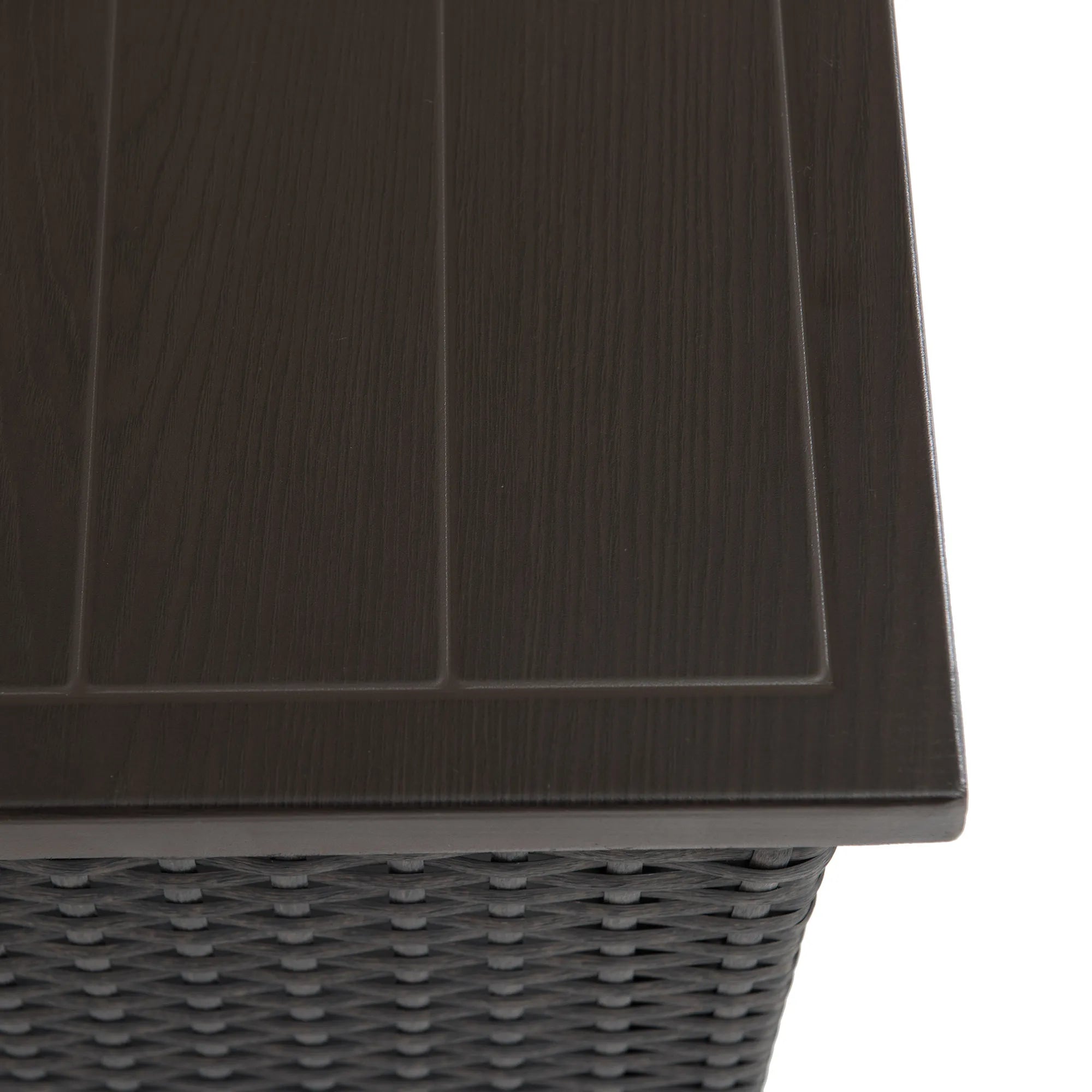 SUNJOY Outdoor Umbrella Stand Side Table with Patio Table Base – Brown