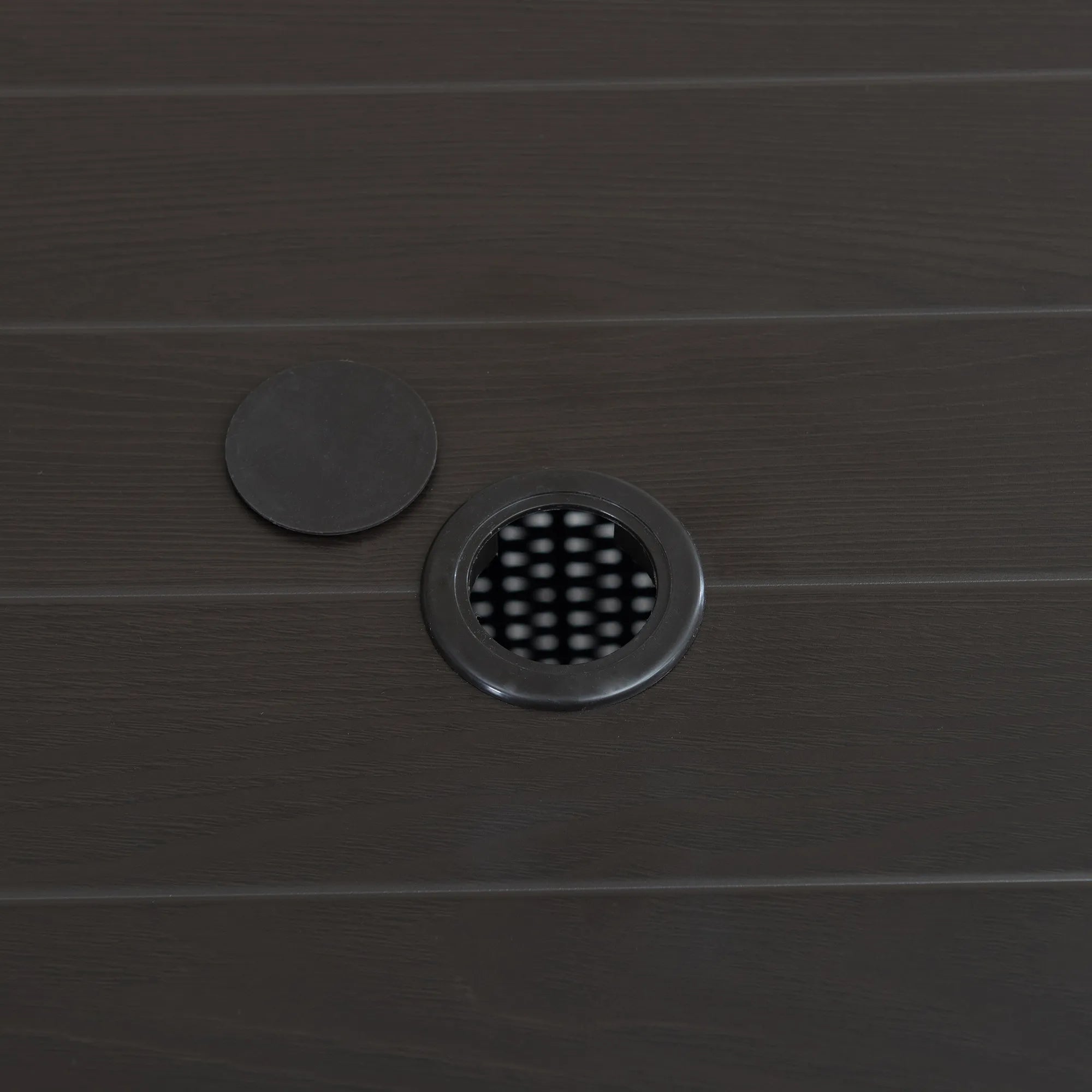 SUNJOY Outdoor Umbrella Stand Side Table with Patio Table Base – Brown