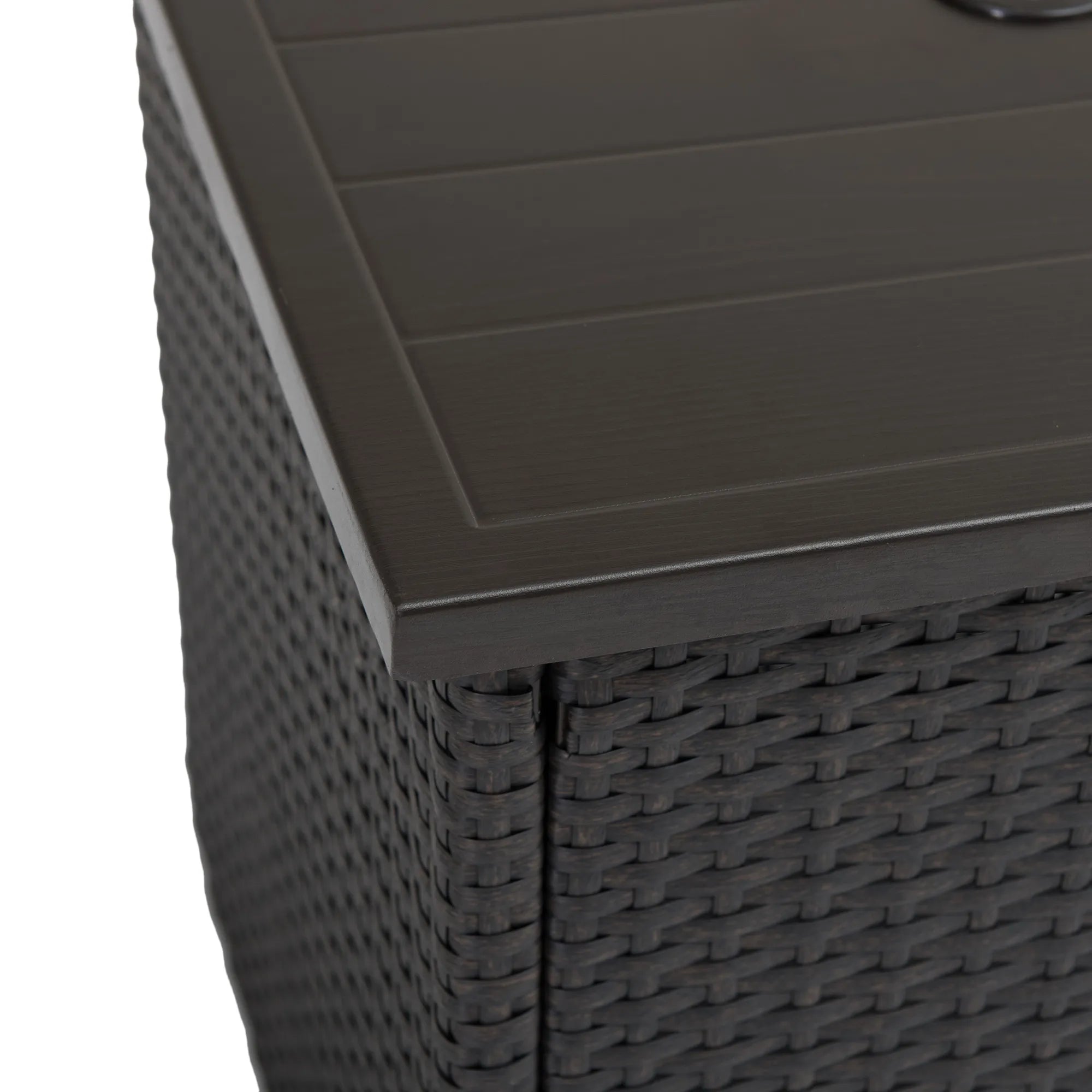 SUNJOY Outdoor Umbrella Stand Side Table with Patio Table Base – Brown