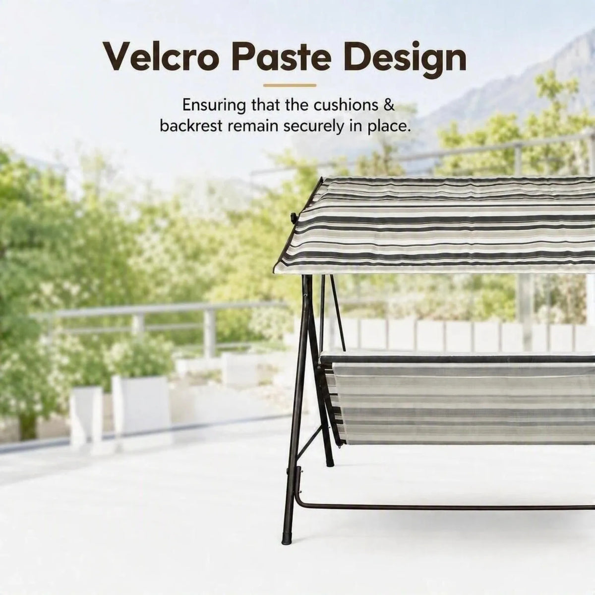 2-Seat Italian-Made Patio Swing Chair – Stripe