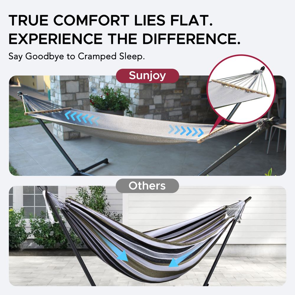 SUNJOY Luxury Portable Hammock with Stand–Made in Italy, Ultra-Light and Tool-Free Setup