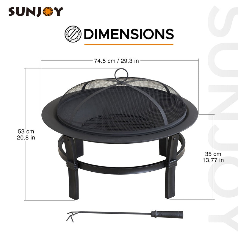 Mainstays 26 Metal Round Outdoor Wood-Burning Fire Pit 