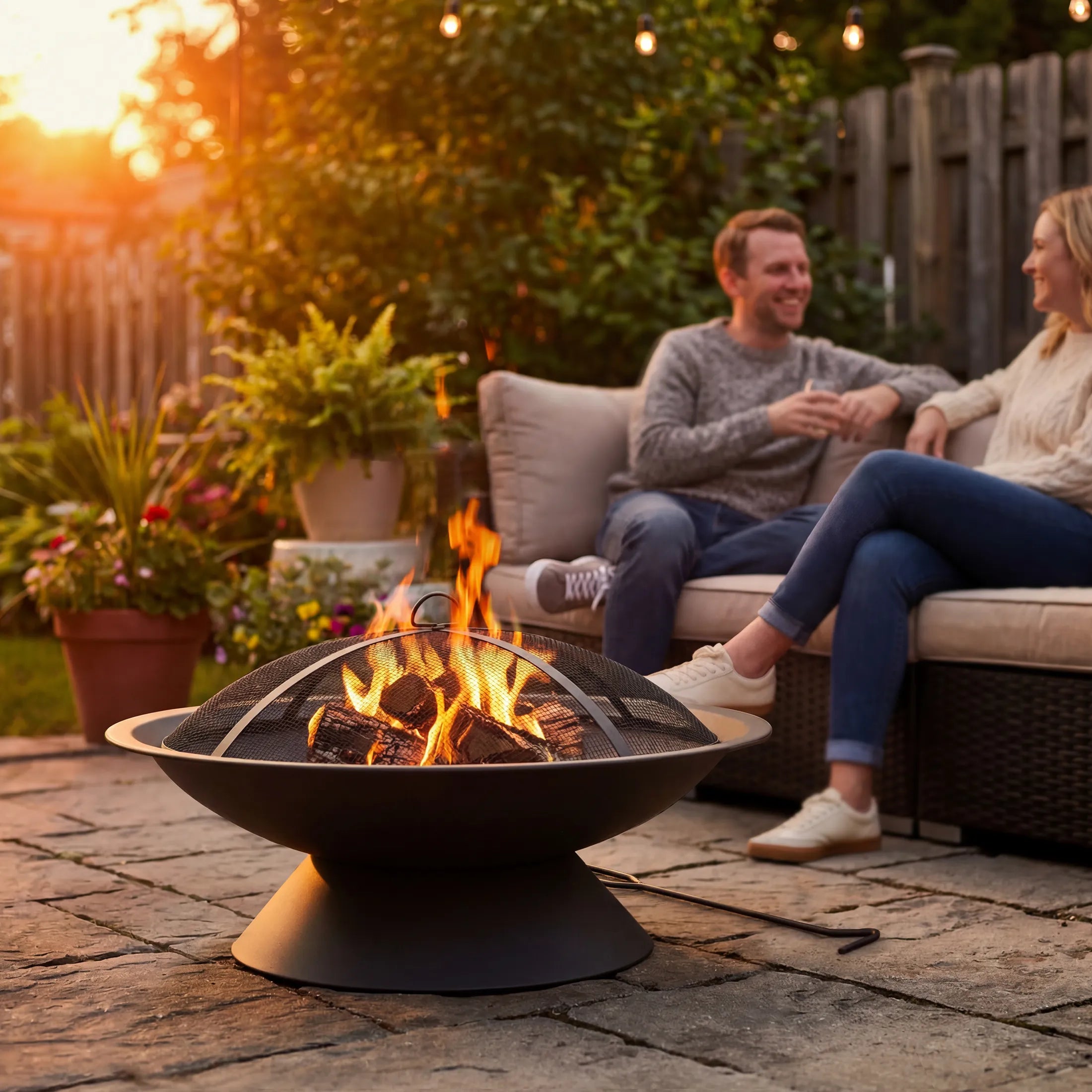 308 黒壺 スープボウル 4p　フロレンティーン　 SUNJOY 29 Inch Fire Pit Bowl | Wood Burning Outdoor Fire Bowl